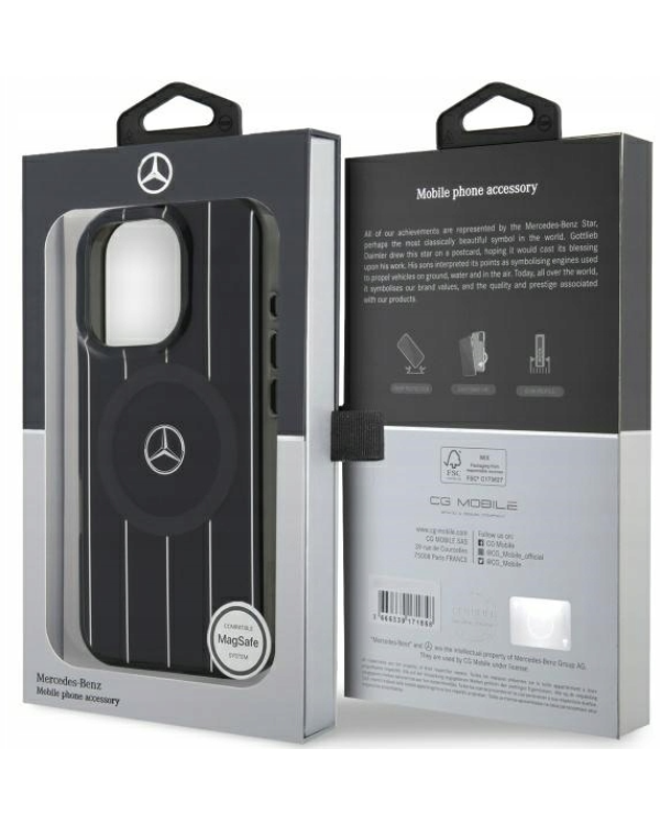 Mercedes Double Layer Crossed Lines MagSafe Защитный Чехол для Apple iPhone 16 Pro