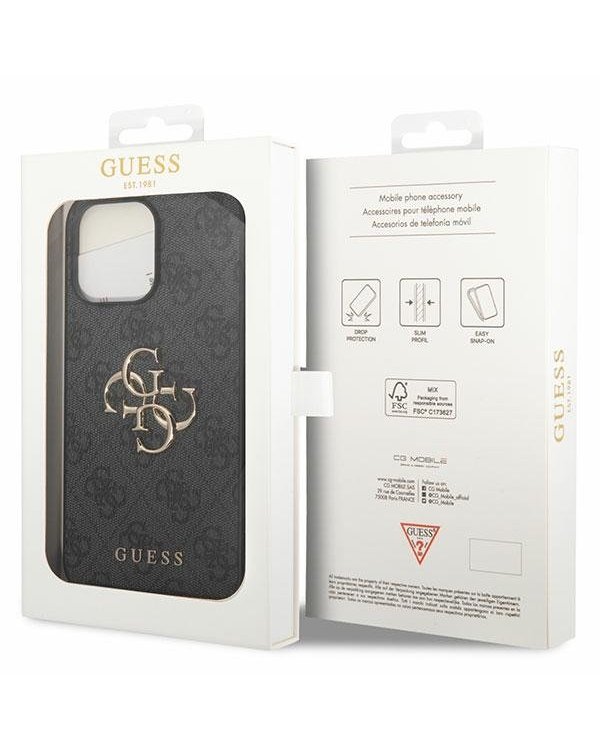 Guess 4G Big Metal Logo Back Case Защитный Чехол для Apple iPhone 15 Pro