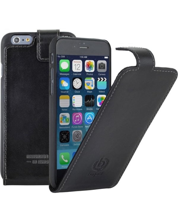 Bugatti Flip Case Вертикальный Кожаный Чехол для телефона Apple iPhone 6 / 6S Черный