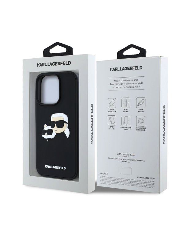 Karl Lagerfeld 3D Rubber Double Heads Case Чехол для Apple iPhone 16 Pro