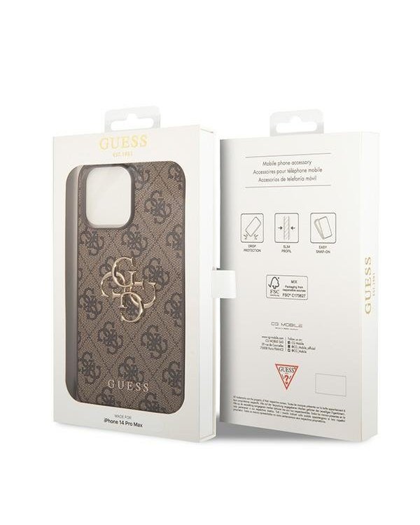 Guess 4G Big Metal Logo Back Case Защитный Чехол для Apple iPhone 15 Pro Max