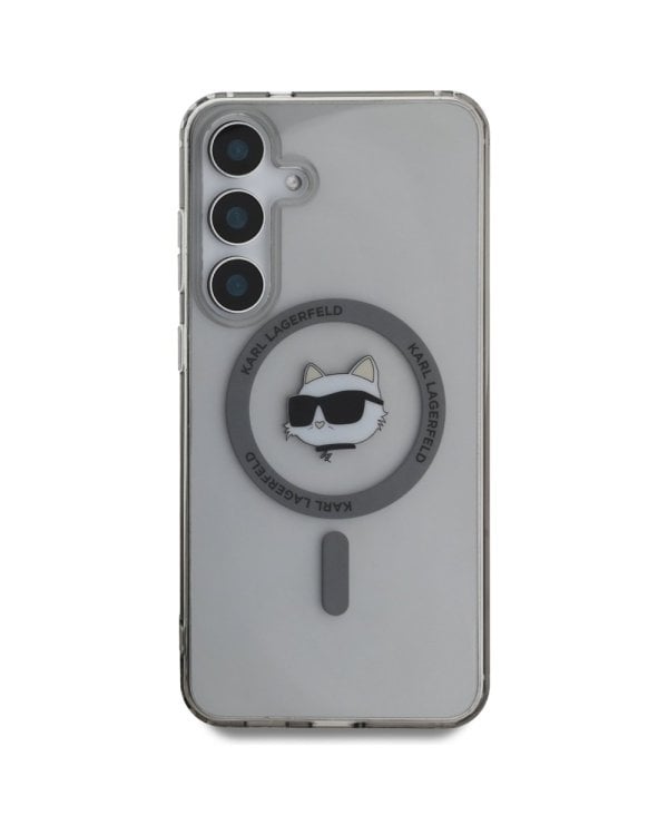 Karl Lagerfeld Button Choupette Head Printed Logo MagSafe Чехол для Samsung Galaxy S25
