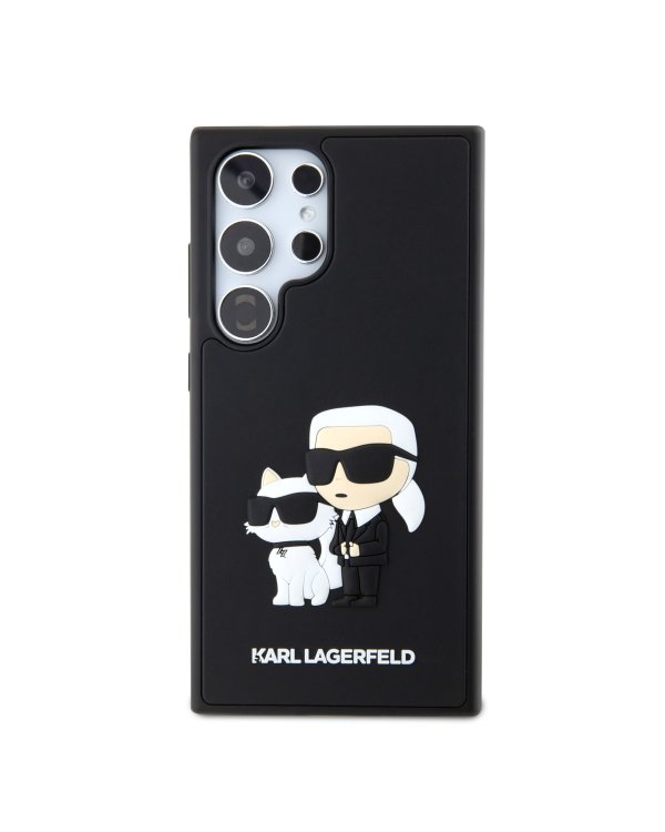 Karl Lagerfeld 3D Rubber Karl and Choupette Защитный чехол для Samsung Galaxy S24 Ultra / чёрный