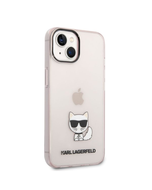 Karl Lagerfeld Choupette Logo Case Защитный чехол для iPhone 14 Plus / розовый