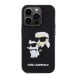 Karl Lagerfeld 3D Rubber Karl and Choupette Case Защитный чехол для iPhone 15 Pro / чёрный