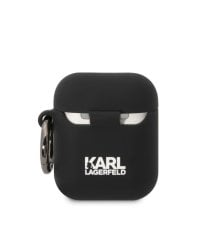 Karl Lagerfeld 3D Logo NFT Choupette Head Silicone Case Защитный чехол для AirPods 1/2 / чёрный