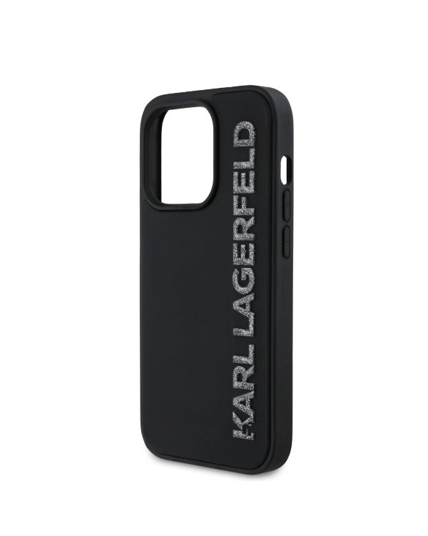 Karl Lagerfeld 3D Rubber Glitter Logo Case Защитный чехол для iPhone 13 Pro / чёрный