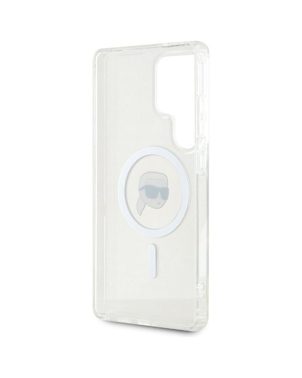 Karl Lagerfeld Button Karl Head Printed Logo MagSafe Чехол для Samsung Galaxy S25 Ultra