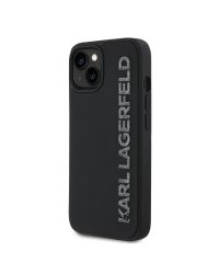 Karl Lagerfeld 3D Rubber Glitter Logo Case Защитный чехол для iPhone 14 / чёрный