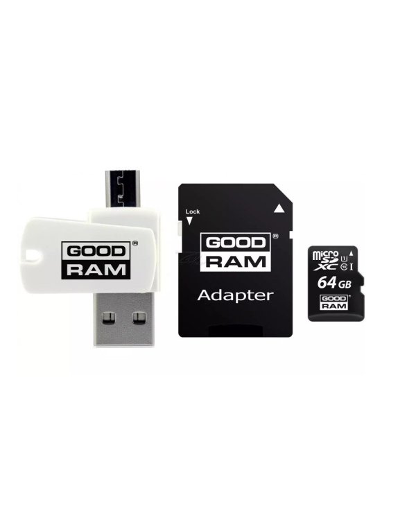 Goodram MicroSD class 10 UHS I 64GB Карта памяти + Картридер