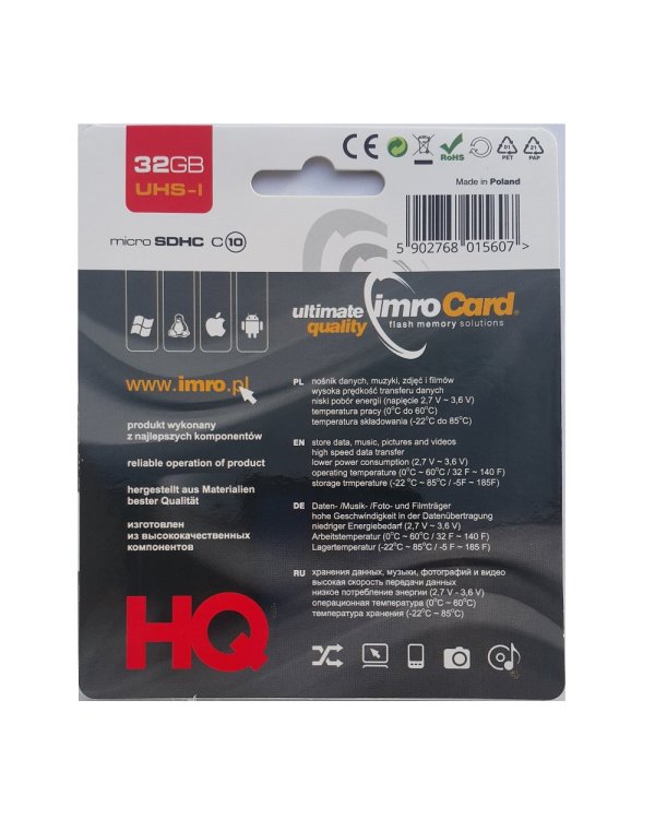 Imro Карта Памяти MicroSD / 32GB / cl.10 / UHS-I
