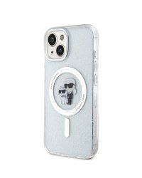 Karl Lagerfeld IML Glitter Karl and Choupette MagSafe Case Защитный чехол для iPhone 15 / прозрачный