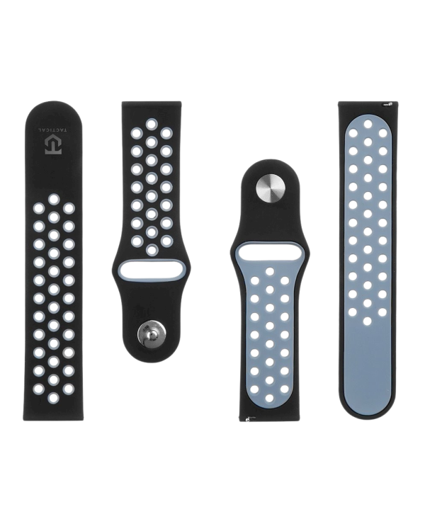 Tactical 267 Double Silicone Band Ремешок для часов 22mm / чёрный/серый