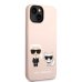 Karl Lagerfeld and Choupette Liquid Silicone Case Защитный чехол для iPhone 14 Plus / розовый