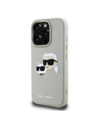 Karl Lagerfeld 3D Rubber Double Heads Case Защитный чехол для iPhone 16 Pro / бежевый