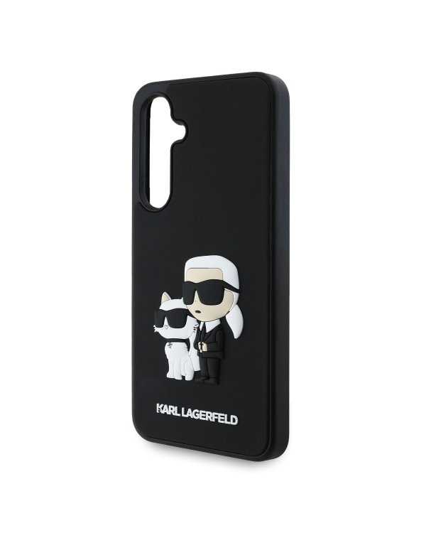 Karl Lagerfeld 3D Rubber Karl and Choupette Case Защитный чехол для Samsung Galaxy S24 FE / чёрный