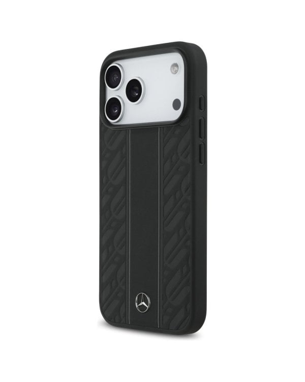 Mercedes Leather Laurel Leaves Stripes MagSafe Чехол для Apple iPhone 17 Pro Max