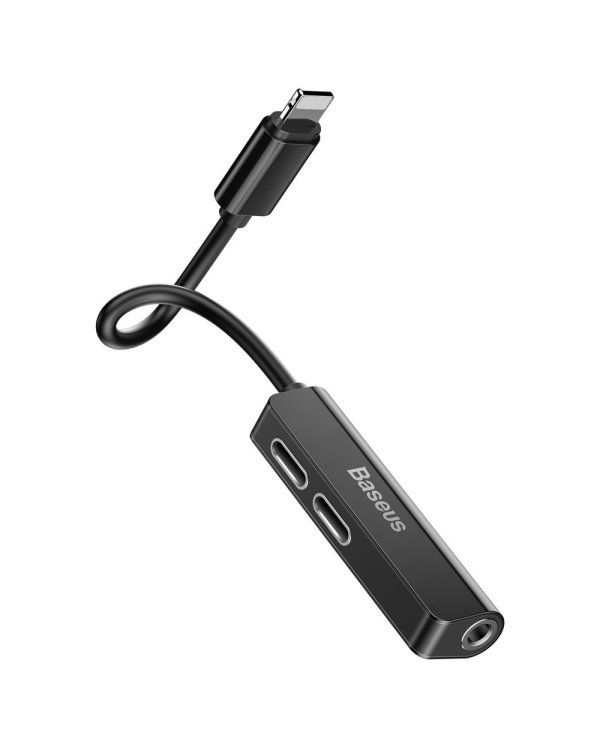 Baseus L52 (3 in 1) Lightning Аудио Адаптер и зарядка для iPhone
