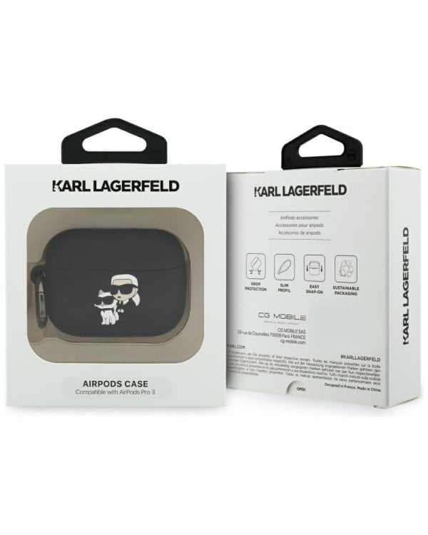 Karl Lagerfeld 3D Logo NFT Karl and Choupette Silicone Case Чехол для наушников Apple AirPods Pro 3