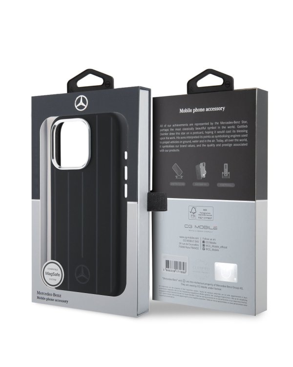 Mercedes Liquid Silicon Stripes and Pattern MagSafe Case Чехол для Apple iPhone 16 Pro