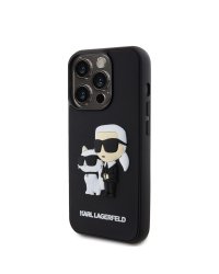Karl Lagerfeld 3D Rubber Karl and Choupette Case Защитный чехол для iPhone 13 Pro / чёрный
