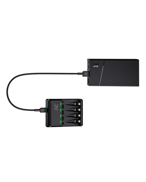 Green Cell VitalCharger UBS-C Зарядник для AAA/AA батарей / 4x HR03 800mAh в комплекте