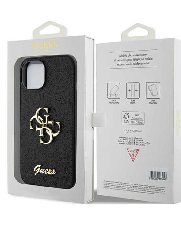 Guess Fixed Glitter Big 4G Case Защитный Чехол для Apple iPhone 15 Pro Max