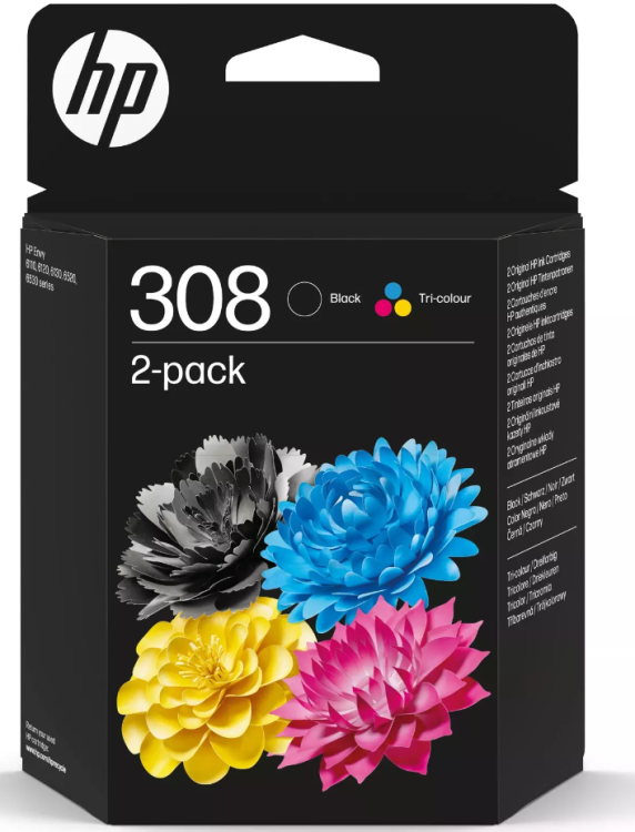 HP 308 2-Pack Картридж Черный / Трёхцветный