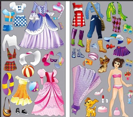 Игра с волшебными наклейками "Я модельер" (2 поля с наклейками)