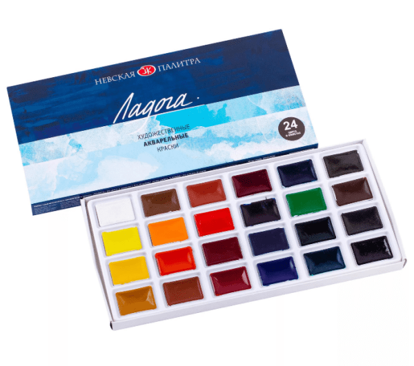 Акварель художественная "Ладога", 24 цвета