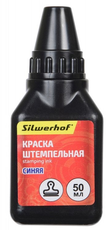 Краска штемпельная "Silwerhof", цвет: синий, 50 мл