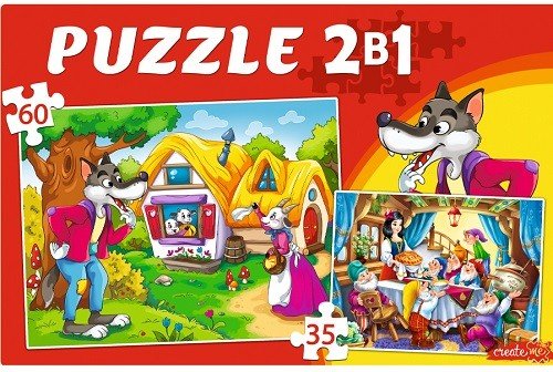Пазлы 2 в 1 "Любимые сказки №4", 35 и 60 элементов