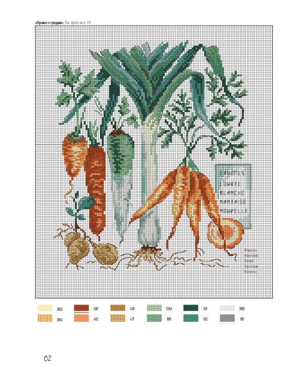 Французская вышивка крестом:Любимый огород Вероник Ажинер