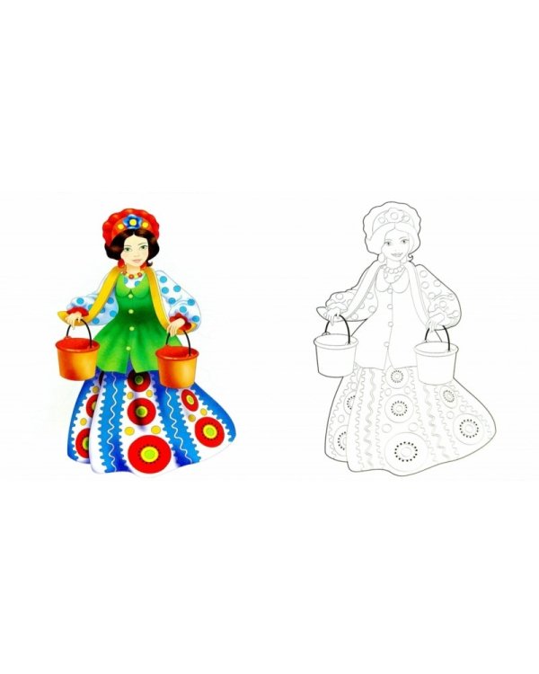 Раскраска. Дымковская роспись