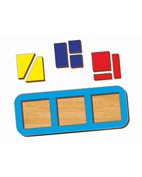 Рамка-вкладыш "Сложи квадрат. 3 квадрата. Уровень 1"