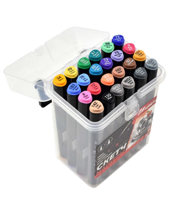 Набор скетчмаркеров двусторонних Квокка, 24 цвета