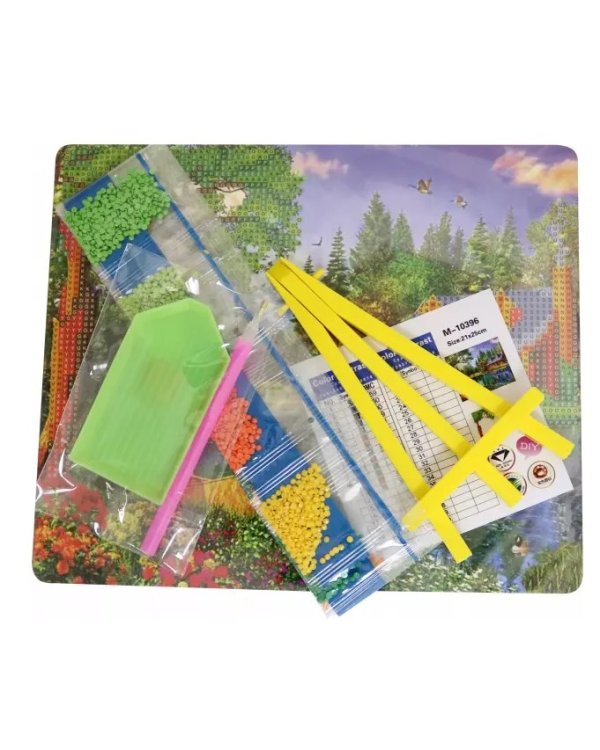 Алмазная мозаика "Дом у реки", 21х25 см