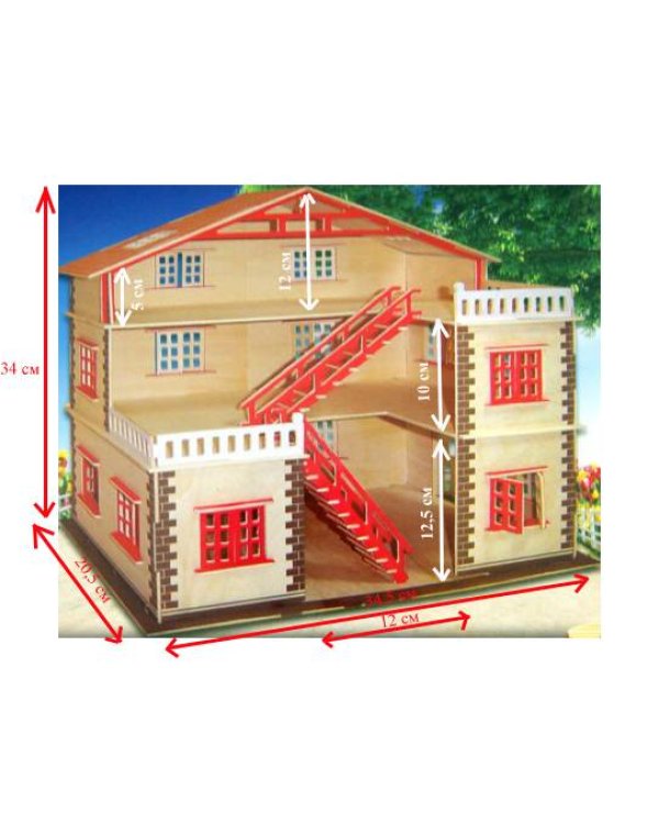 Сборная деревянная модель. Кукольный домик
