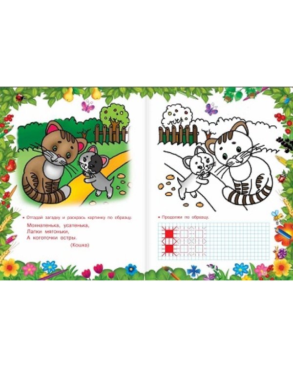 Раскраска с загадками и прописями. Полезная книга для маленьких умничек