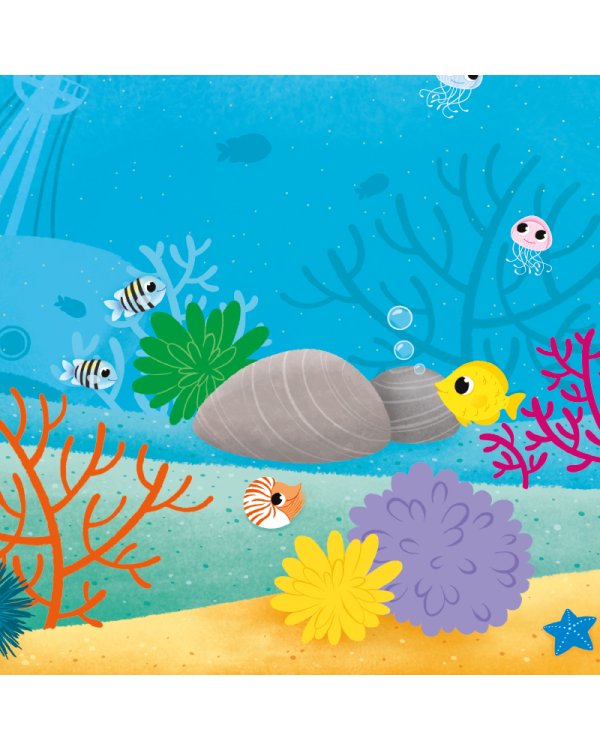 Подводный мир. Книжка-панорама с наклейками