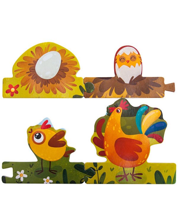 Как растет петушок (книга с пазлами)