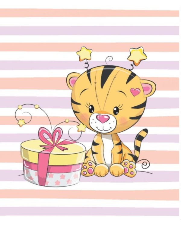 Блокнот с тигрятами, голубой