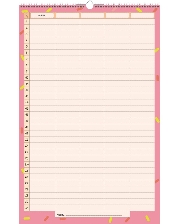 Планер настенный полудатированный "For mum", 280х435 мм, 6 листов