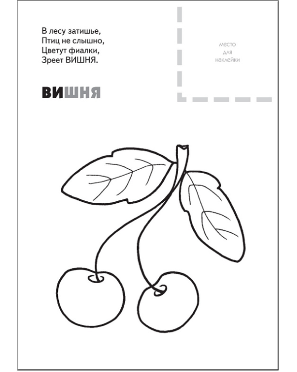 Раскраска с наклейками. Ягоды