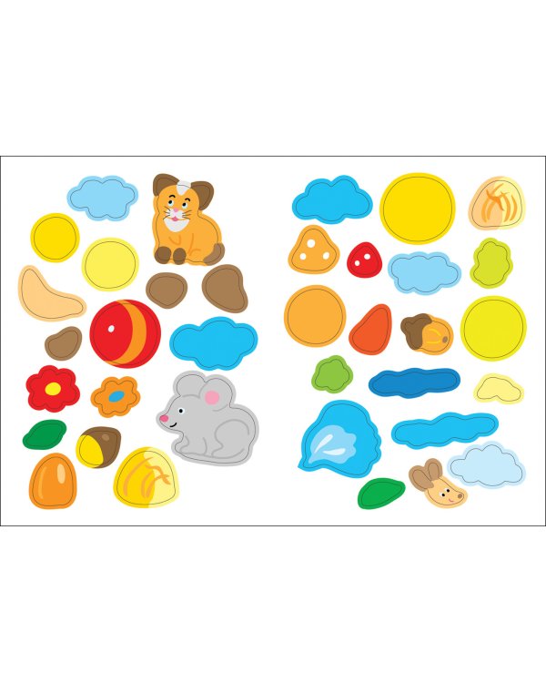 Мамы и малыши.Наклей и раскрась