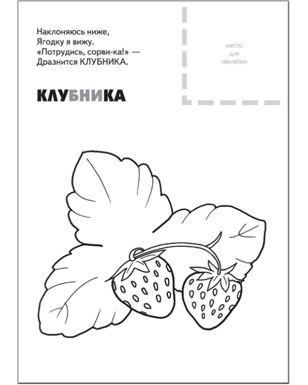 Раскраска с наклейками. Ягоды