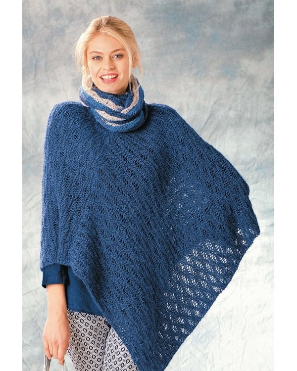 Модные пончо и накидки на каждый день.Вяжем спицами