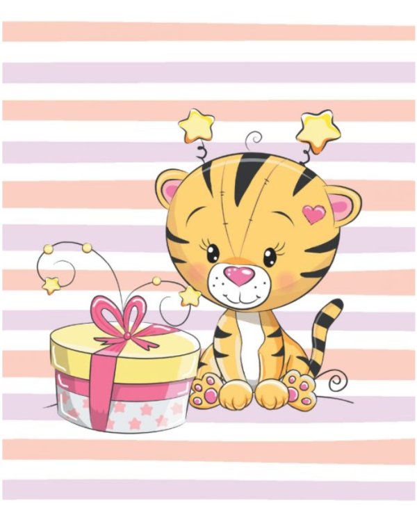 Блокнот с тигрятами, сиреневый