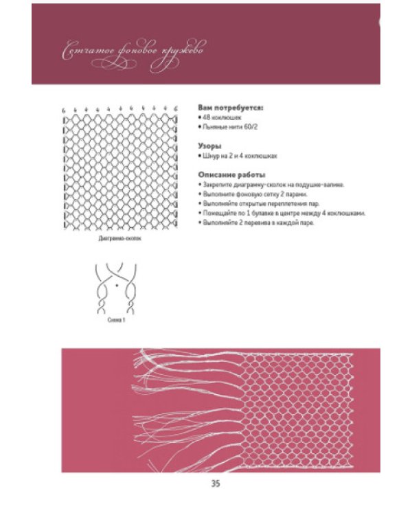 Базовый курс.Плетение на коклюшках:85 узоров с пошаговыми описаниями и схемами