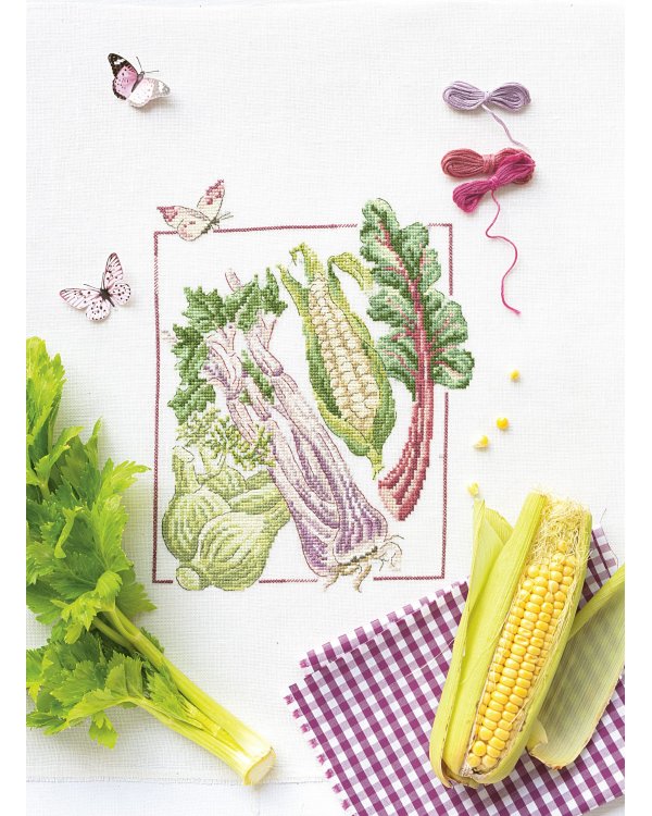 Французская вышивка крестом:Любимый огород Вероник Ажинер